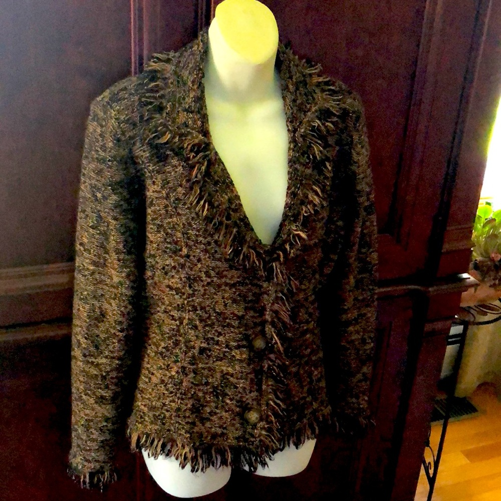FRINGE IS IN! Fringed cardigan from Dressbarn. M/L